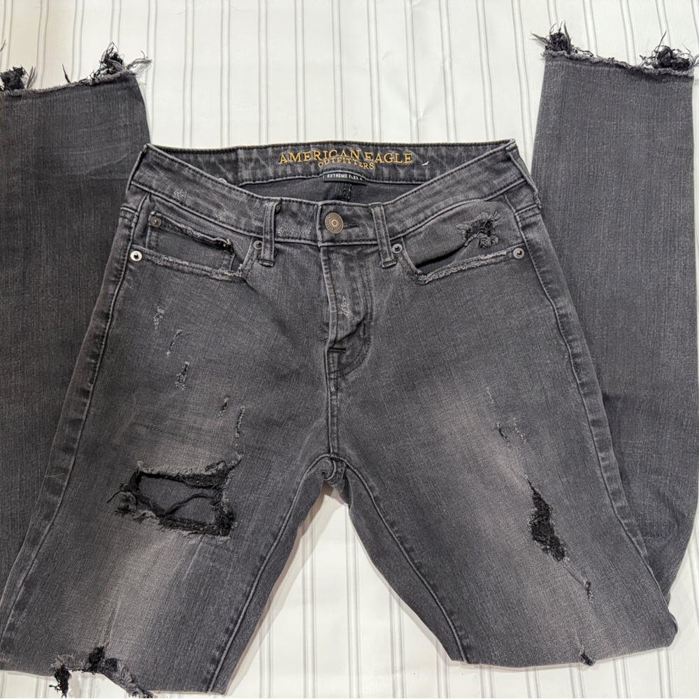 American Eagle Outfitters Men's or Women’s Distressed Gray Jeans 29x32